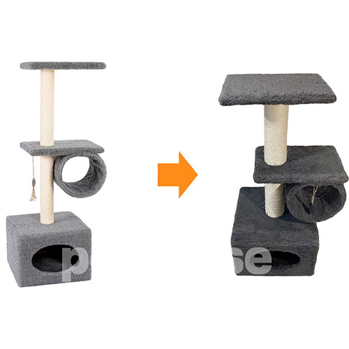 Природа Когтеточка с домиком "Саванна", серая Природа Когтеточка с домиком "Саванна", серая