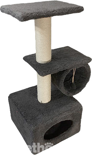Природа Когтеточка с домиком "Саванна", серая Природа Когтеточка с домиком "Саванна", серая