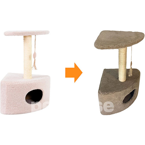 Природа Д11у Когтеточка угловая с домиком, коричневая Природа Д11у Когтеточка угловая с домиком, коричневая