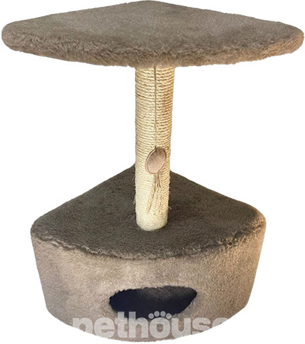 Природа Д11у Когтеточка угловая с домиком, коричневая Природа Д11у Когтеточка угловая с домиком, коричневая