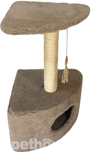 Природа Д11у Когтеточка угловая с домиком, коричневая Природа Д11у Когтеточка угловая с домиком, коричневая