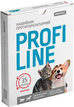 ProVET ProfiLine ошейник от блох и клещей для кошек и собак, 35 см