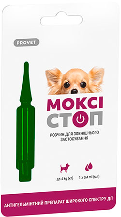 ProVET Моксістоп Краплі на холку для собак вагою до 4 кг