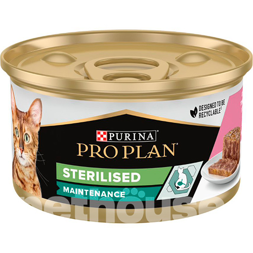 Purina Pro Plan Adult Sterilised Кусочки в паштете с тунцом и лососем для стерилизованных кошек