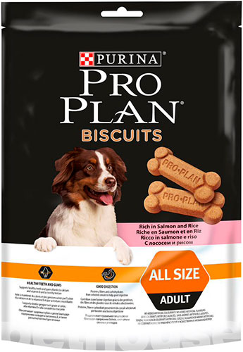 Purina Pro Plan Biscuits All Size Adult Salmon Лакомство для здоровья зубов с лососем