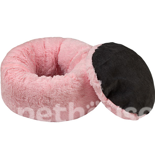 Red Point Donut Меховый лежак с подушкой для кошек и собак, розовый, фото 3