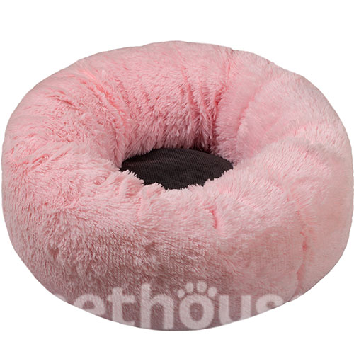 Red Point Donut Меховый лежак с подушкой для кошек и собак, розовый, фото 4