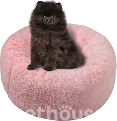Red Point Donut Меховый лежак с подушкой для кошек и собак, розовый, фото 7