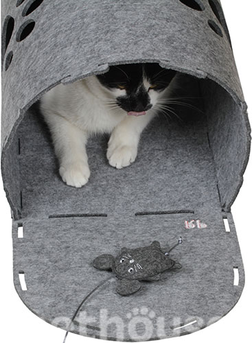 Red Point Kitty Tunnel Будиночок-тунель з мишкою для котів, сірий, фото 5