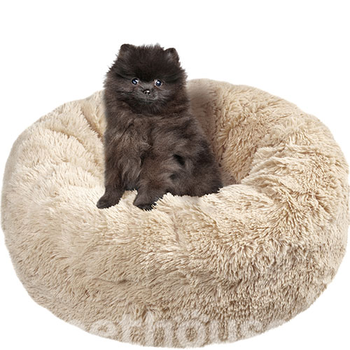 Red Point Donut Меховый лежак с подушкой для кошек и собак, бежевый, фото 5