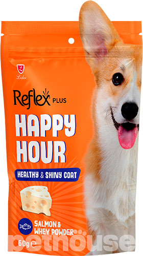 Reflex Plus Happy Hour Adult Dog Treat Healthy & Shiny Coat Salmon & Whey Powder