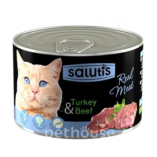 Salutis Real Meat с индейкой для кошек