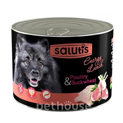 Salutis Energy Lunch с птицей, ягненком и гречкой для собак