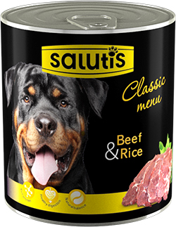 Salutis Classic Menu с говядиной и субпродуктами для собак