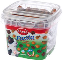 Sanal Fiesta Mix Bites - подушечки з куркою, індичкою та качкою для котів