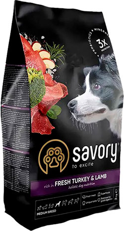 Savory Adult Medium Breed Fresh Turkey & Lamb