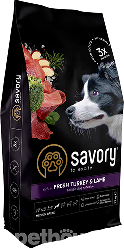 Savory Adult Medium Breed Fresh Turkey & Lamb