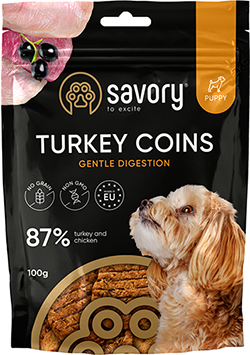 Savory Turkey Coins Gentle Digestion з індичкою для цуценят