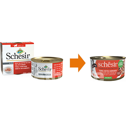Schesir консерви для котів, тунець з креветками