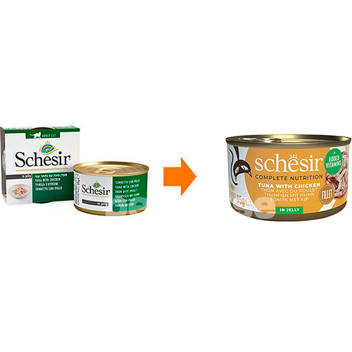 Schesir консерви для котів, тунець з курячим філе