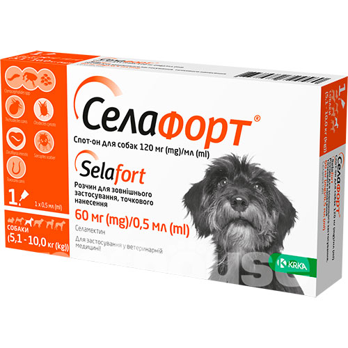 Селафорт Спот-он Краплі для собак вагою від 5,1 до 10 кг
