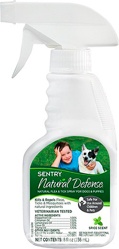 Sentry Natural Defense Спрей от блох и клещей для собак и щенков