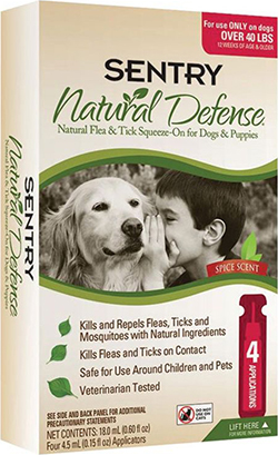 Sentry Natural Defense Капли от блох и клещей для собак и щенков от 18 кг