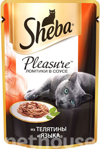 Sheba Pleasure с телятиной и языком