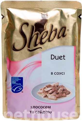 Sheba Duet з лососем і сайдою в соусі