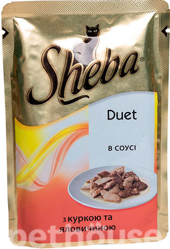 Sheba Duet с курицей и говядиной в соусе