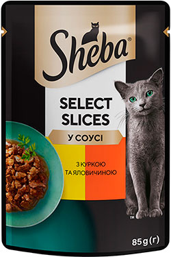 Sheba Select Slices с курицей и говядиной в соусе