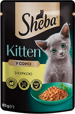 Sheba Kitten с курицей в соусе