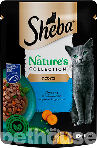 Sheba Sauce Collection з тунцем, лляною олією, морквою та горошком в соусі
