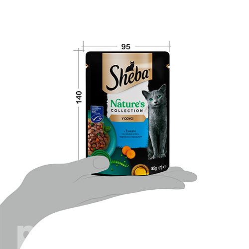 Sheba Sauce Collection з тунцем, лляною олією, морквою та горошком в соусі