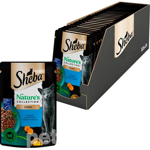 Sheba Sauce Collection з тунцем, лляною олією, морквою та горошком в соусі