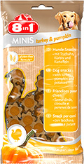 8in1 Minis Turkey & Pumpkin - ласощі з індичкою та гарбузом для собак