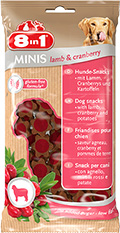 8in1 Minis Lamb & Cranberry - ласощі з ягням і журавлиною для собак