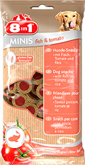 8in1 Minis Fish & Tomato - ласощі з рибою і томатами для собак