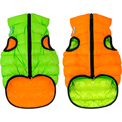 AiryVest Двусторонняя курточка для собак, оранжево-салатовая