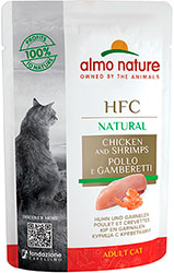 Almo Nature HFC Cat Natural с курицей и креветками для кошек, пауч