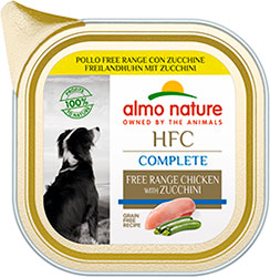 Almo Nature HFC Dog Complete с курицей свободного выгула и цуккини для собак