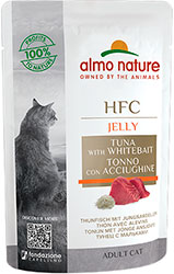 Almo Nature HFC Cat Jelly с тунцом и мальками для кошек, пауч
