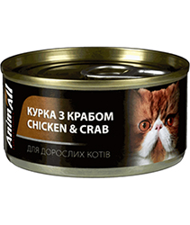 AnimAll Курица с крабом для кошек