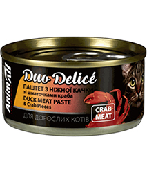 AnimAll Duo Delice Паштет з качки та зі шматочками краба для котів
