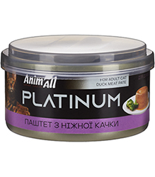 AnimAll Platinum Нежный паштет из утки для кошек