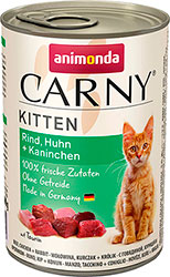 Animonda Carny Kitten для котят, с говядиной, курицей и кроликом