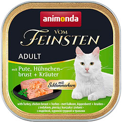 Animonda Vom Feinsten для кошек, с индейкой, куриной грудкой и травами