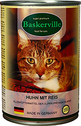 Baskerville Курка з рисом для котів