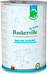Baskerville Holistic Говядина и лосось с пастернаком, шпинатом и зеленью для собак