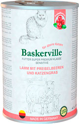 Baskerville Sensitive Ягня з журавлиною та котячою травою для котів
